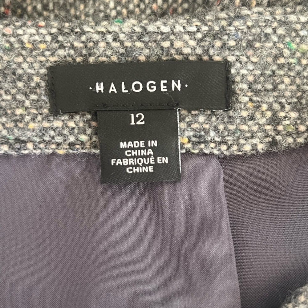 HALOGEN- WOMENS PENCIL SKIRT WITH RUFFLE GRAY SIZE 12 NWT - Picture 8 of 11